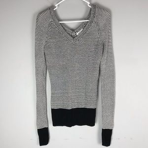 Calvin Klein double v neck sweater black pullover. SZ XS